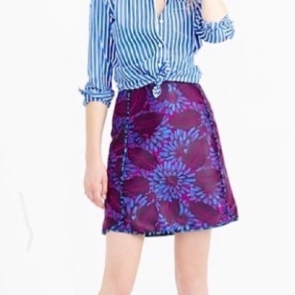 J. Crew Iridescent Midnight Floral Jacquard Mini Skirt - Picture 5 of 15
